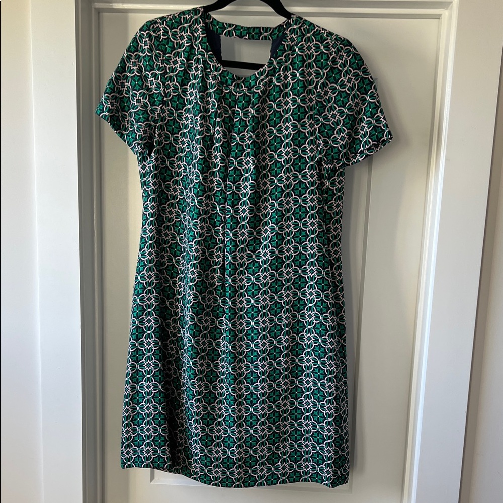 J. Crew 100% Silk Swoop Dress in Latticework Medallion